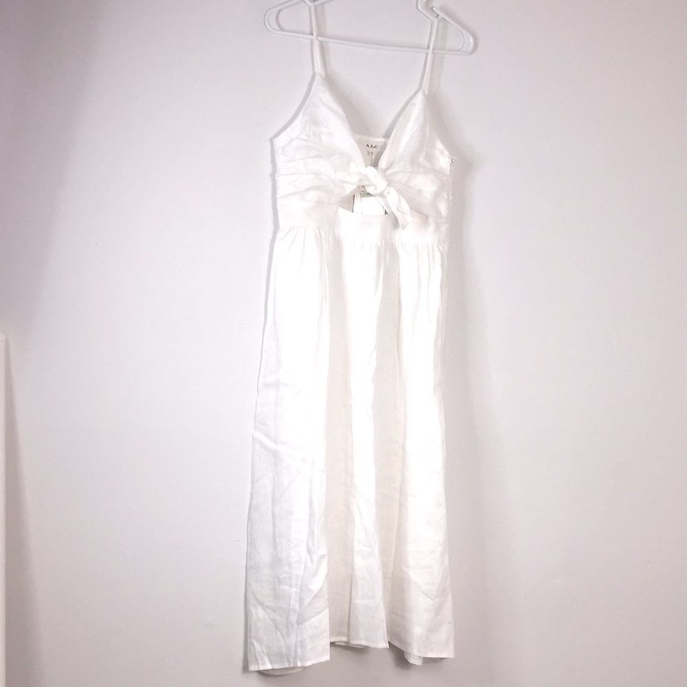 NWT A.L.C. Daniela Tie-Front Midi Dress - Picture 4 of 10